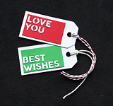 Love You & Best Wishes - set of 2 - Handcrafted Gift Tags - dr18-0071